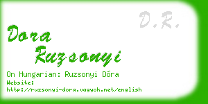 dora ruzsonyi business card