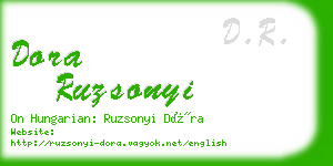 dora ruzsonyi business card